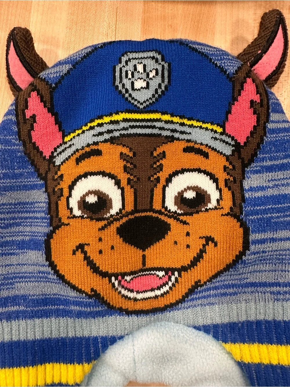 Child Paw Patrol Chase blue winter knit beanie cap